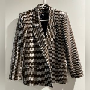 Harvé Benard Vintage Stripe Plaid Wool Blazer, Size 4